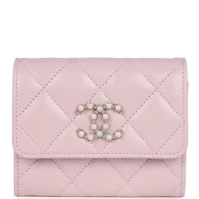 Chanel Mini Crossbody Wallet Pink Caviar Light Gold Hardware