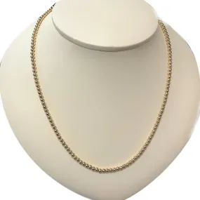 3mm Ball Chain Beaded Collar Necklace 14K Yellow Gold