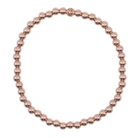 4mm 14k Rose Gold Filled Smooth Beaded Bracelet