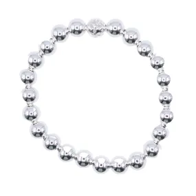 8mm Sterling Silver Smooth Beaded Bracelet