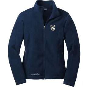 Alaskan Malamute Embroidered Ladies Fleece Jackets