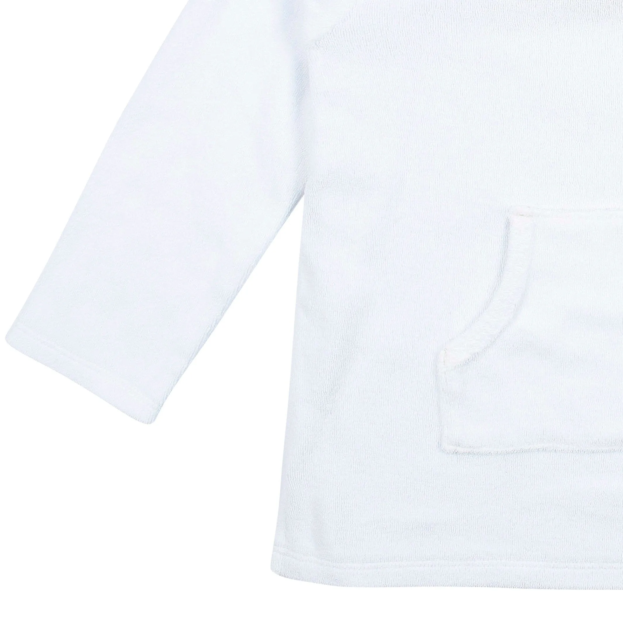 Baby & Toddler Girls White Hooded Kangaroo Pocket Terry Coverup