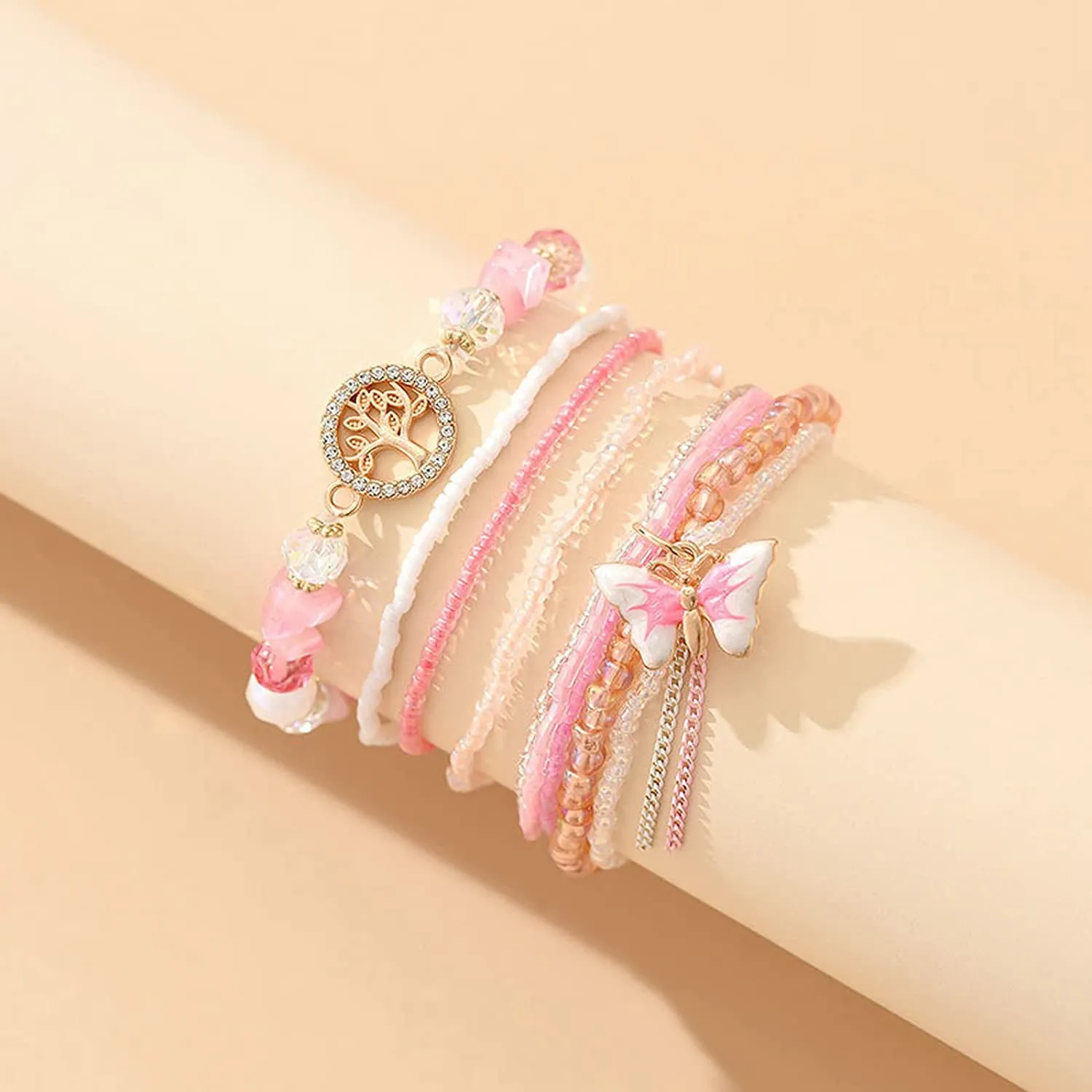 BerriesJam - 2024 Stackable Cute Beaded Layering Strand Statement Bracelet