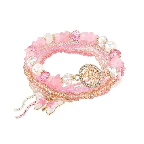 BerriesJam - 2024 Stackable Cute Beaded Layering Strand Statement Bracelet