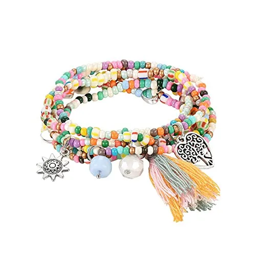 BerriesJam - 2024 Stackable Cute Beaded Layering Strand Statement Bracelet