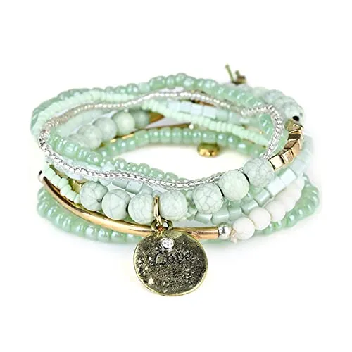 BerriesJam - 2024 Stackable Cute Beaded Layering Strand Statement Bracelet