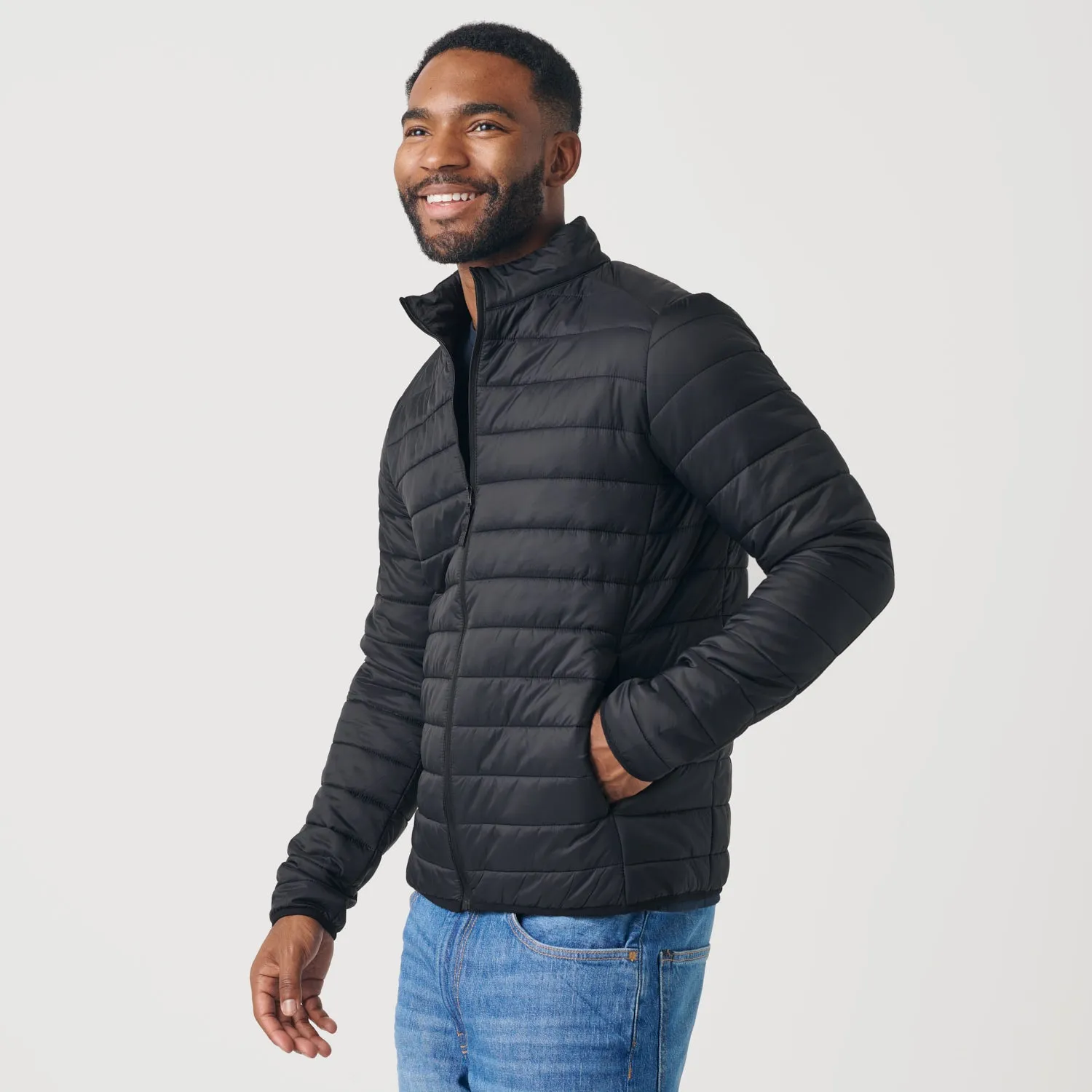 Black Quilted Puffer Jacket