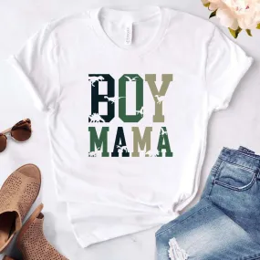 Boy Mum Dino Graphic White T-Shirt