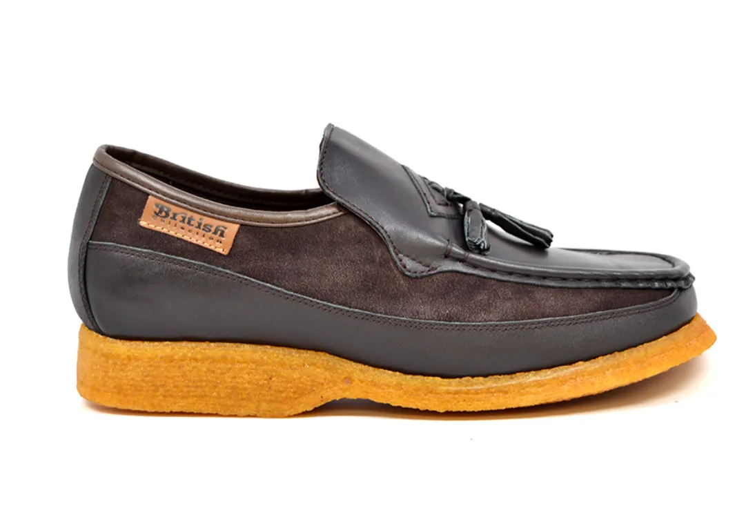 Brooklyn I Leather & Suede Slip-On Shoe with Tassel Detailing