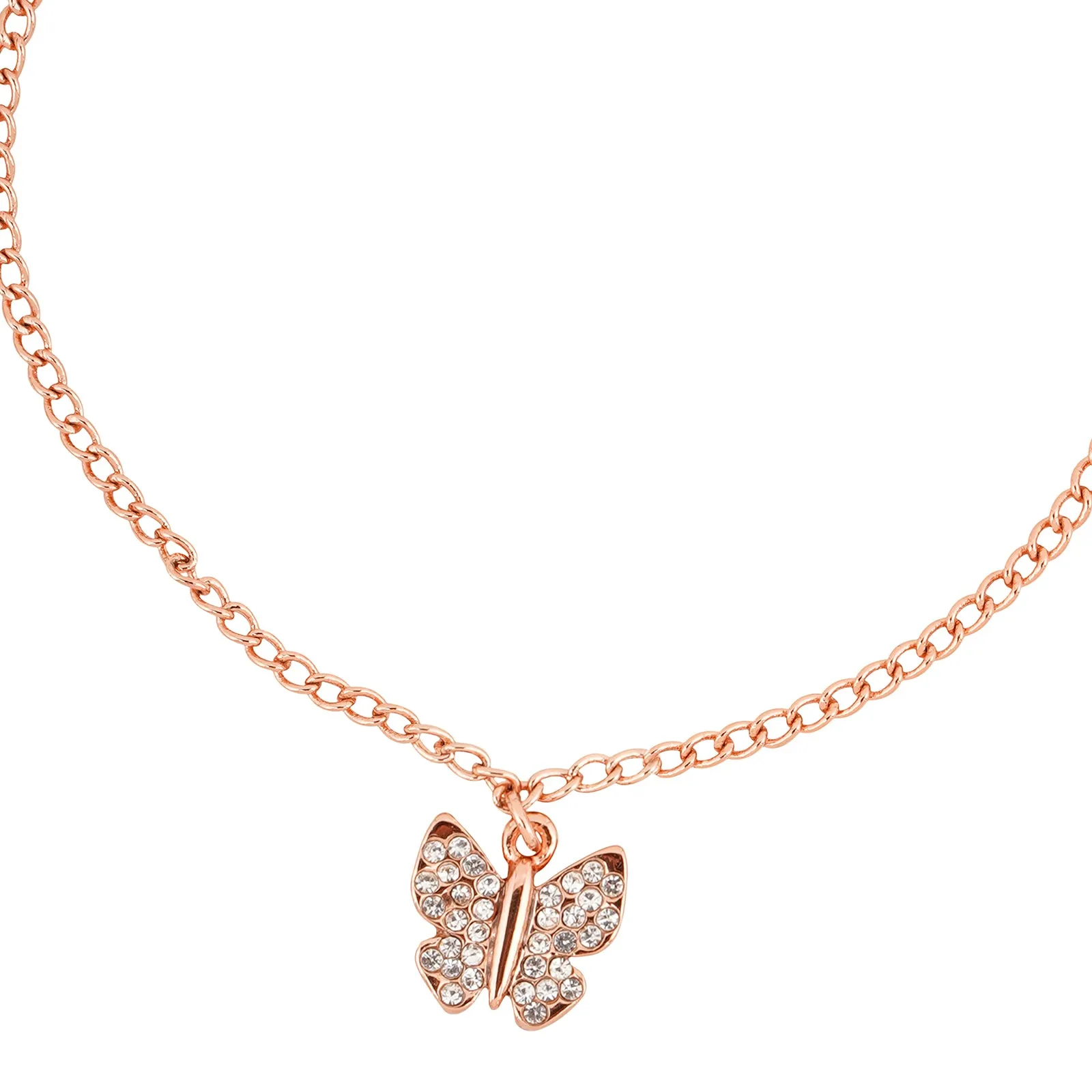 Butterfly Rhinestone Rose Gold Bracelet Charm