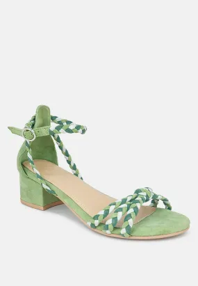 CANDANCE Green Block Heel Sandal