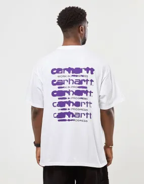 Carhartt WIP Ink Bleed T-Shirt - White/Tyrian