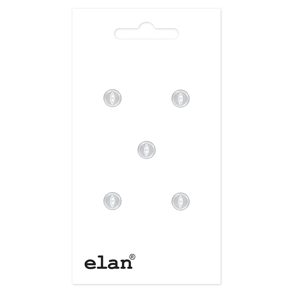 Cute Button - 10mm (⅜″), 2 Hole, White - 5 count