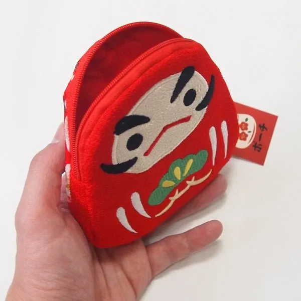 Cute Daruma Zippered Pouch