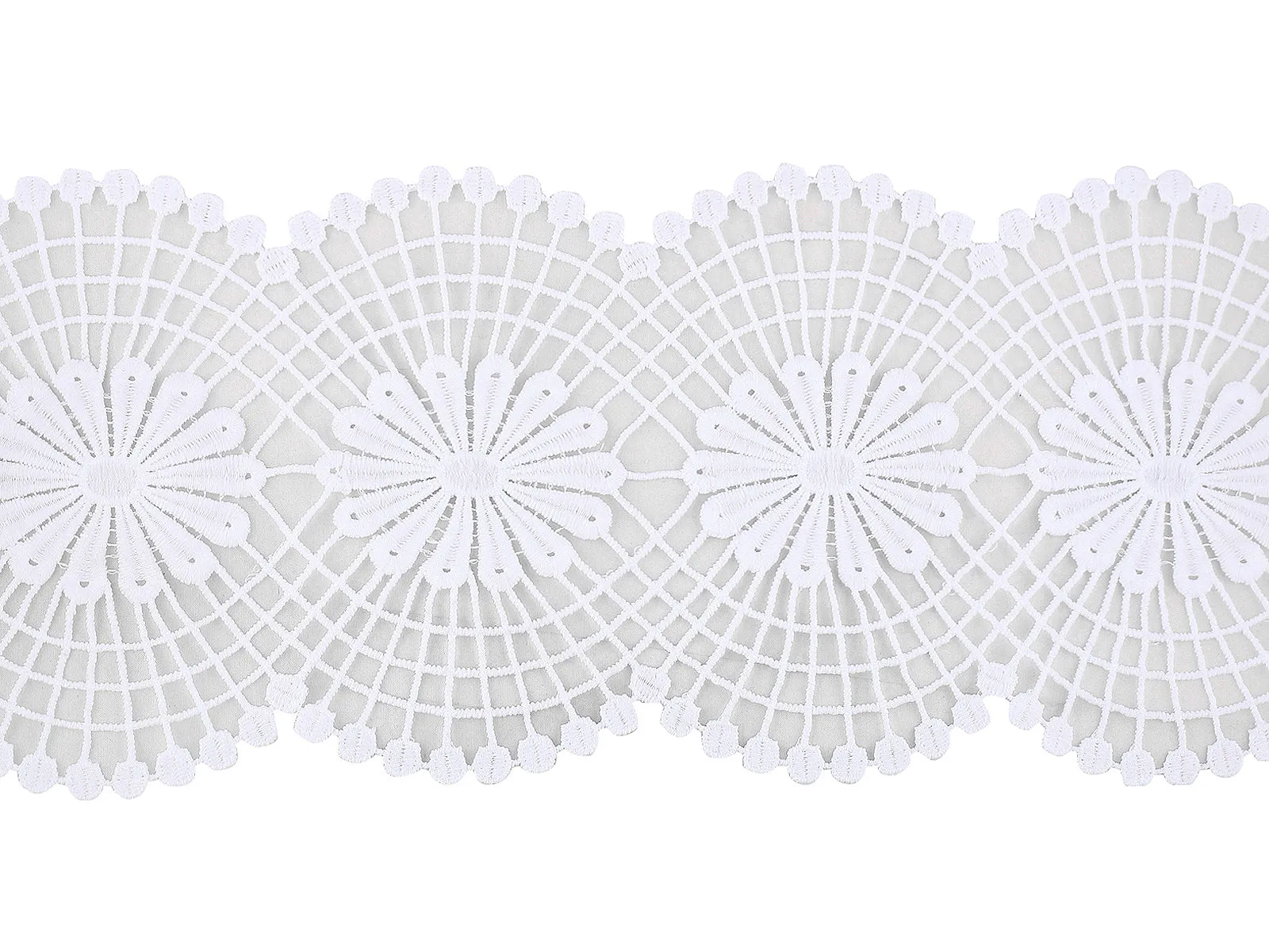 Decorative Broad White Guipure Lace Trim