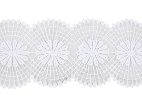 Decorative Broad White Guipure Lace Trim