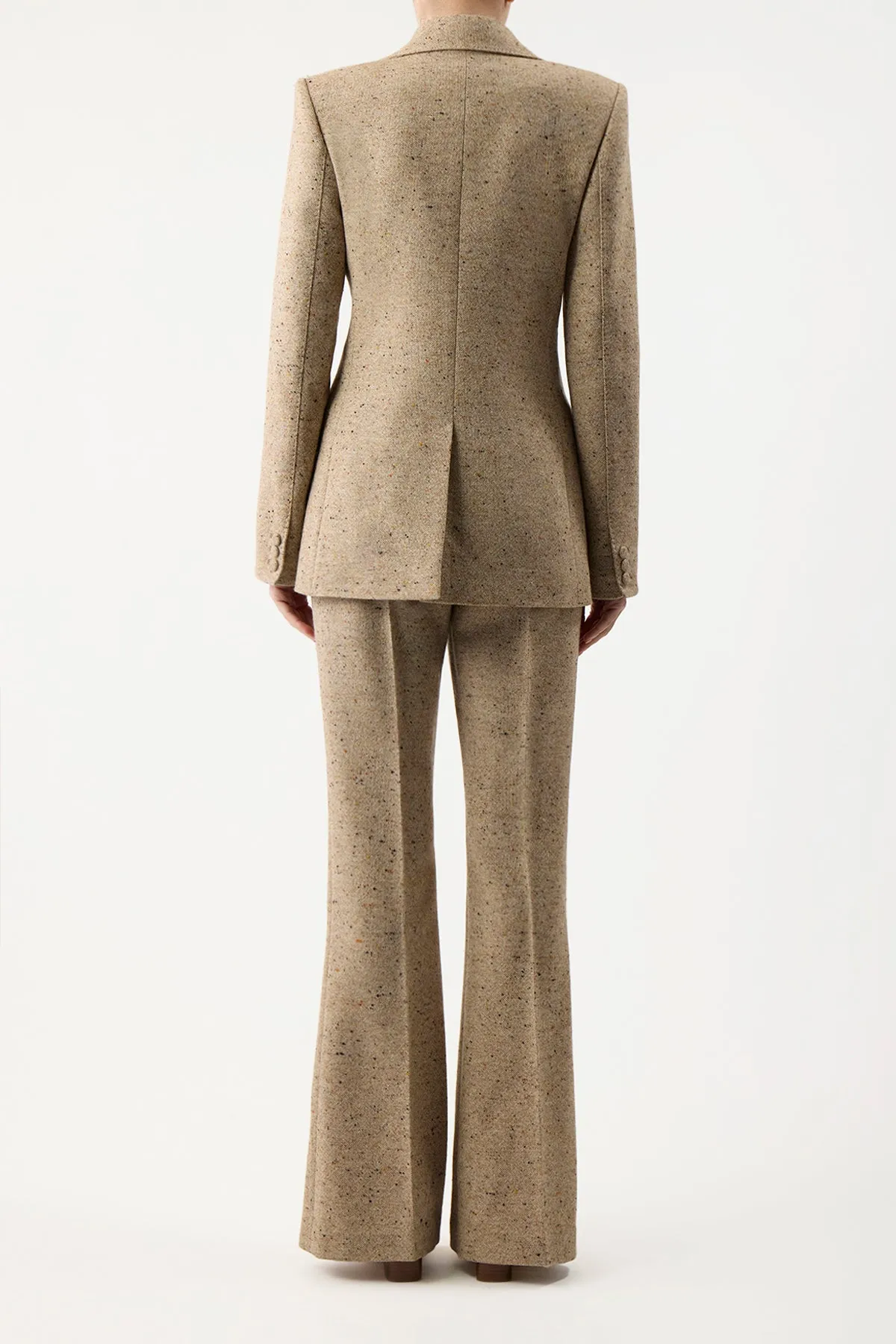 Delmas Blazer in Oatmeal Multi Cashmere Virgin Wool