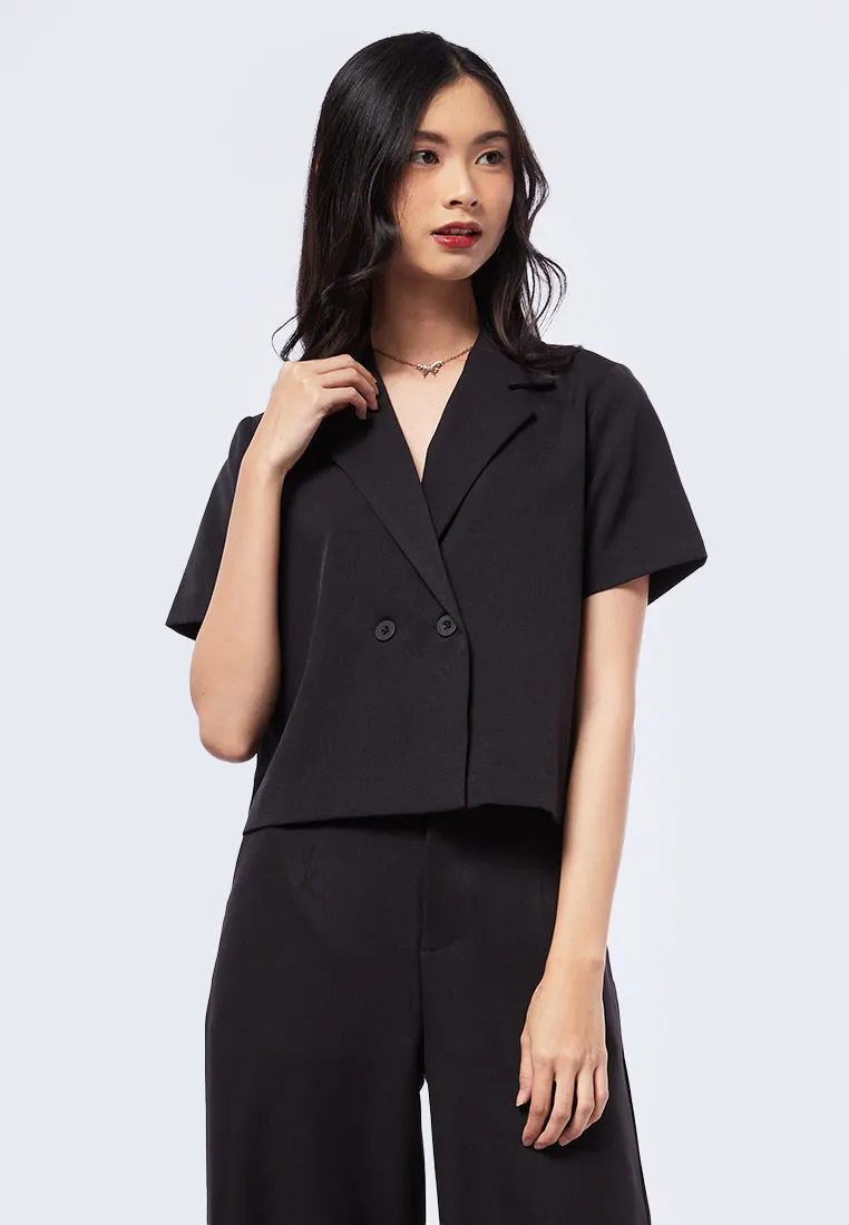 Double Breasted Short Sleeve Blazer