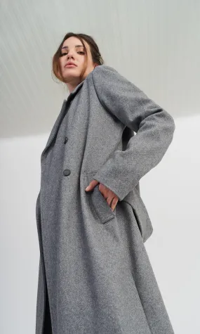 Double Breasted Wool Blend Coat