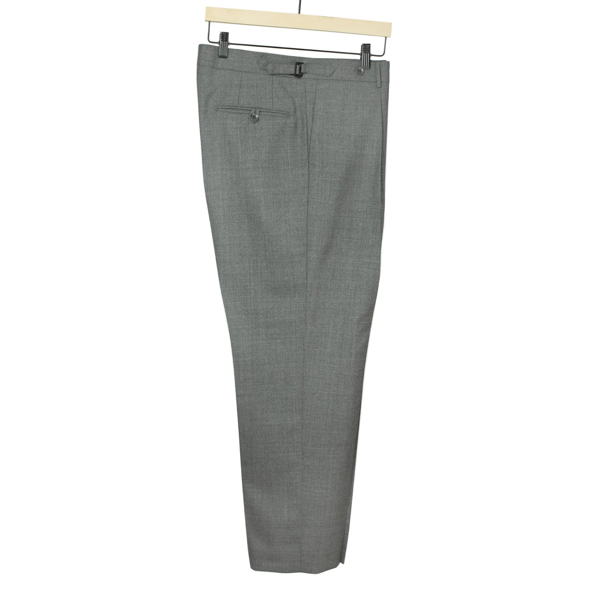 Exclusive Westside pleated high-rise wide leg trousers in grey fresco wool