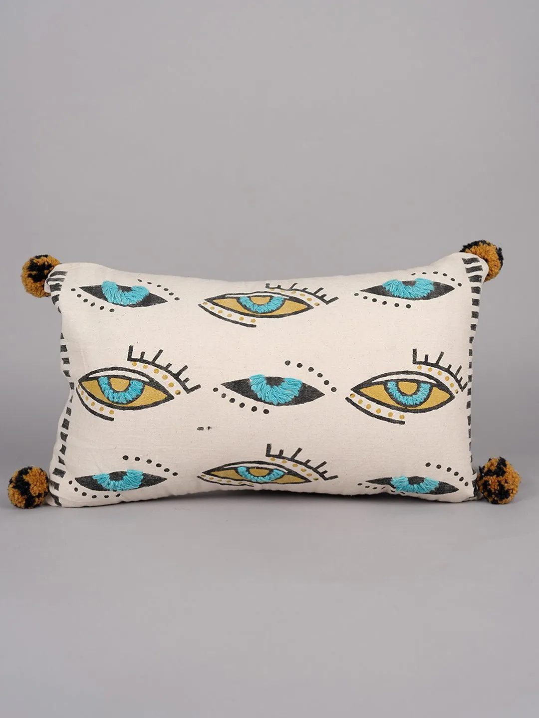 EYE OF SUNSHINE - BLOCK PRINTED LUMBAR CUSHION COVER