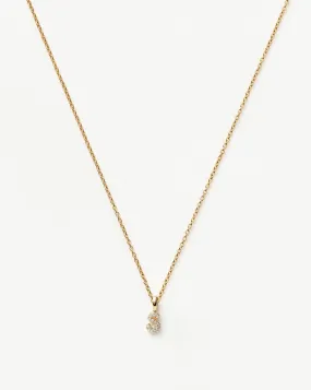 Fine Diamond Initial Mini Pendant Necklace - S | 14ct Solid Yellow Gold Plated/Diamond