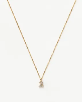 Fine Diamond Initial Mini Pendant Necklace - Z | 14ct Solid Yellow Gold Plated/Diamond