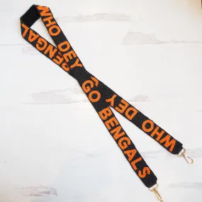 Go Bengals Beaded Purse Strap