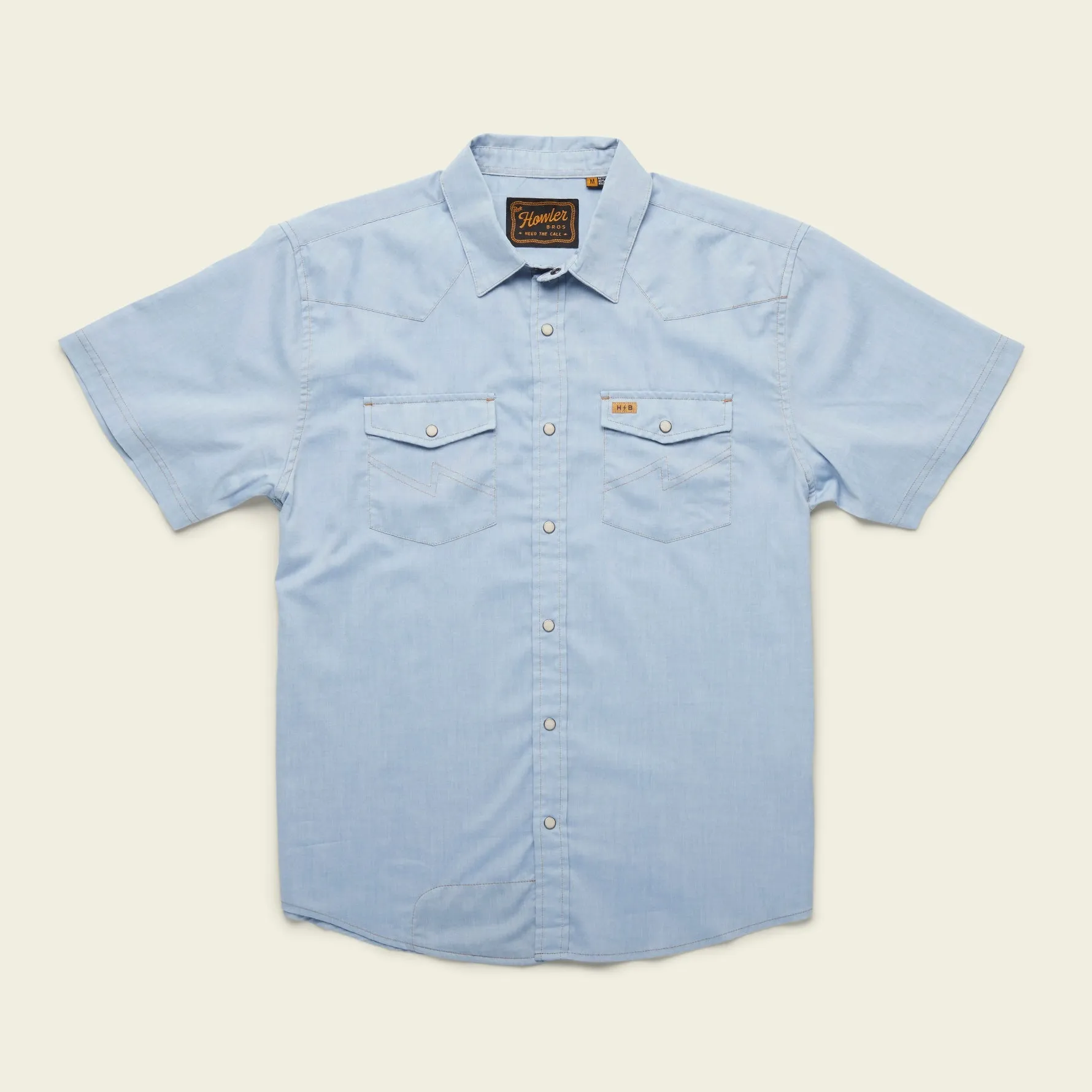 H Bar B Snapshirt - Faded Blue Oxford