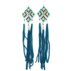 Jennifer Chartrand Blue Tassel Earrings