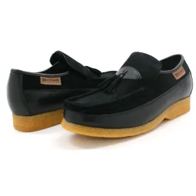 King Old School Leather and Suede Slip-On Shoe with Tassel Detailing