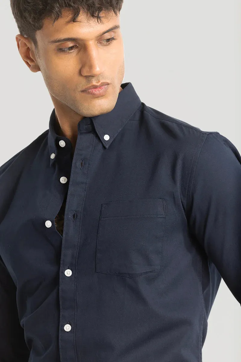 Navy Solid Oxford Shirt