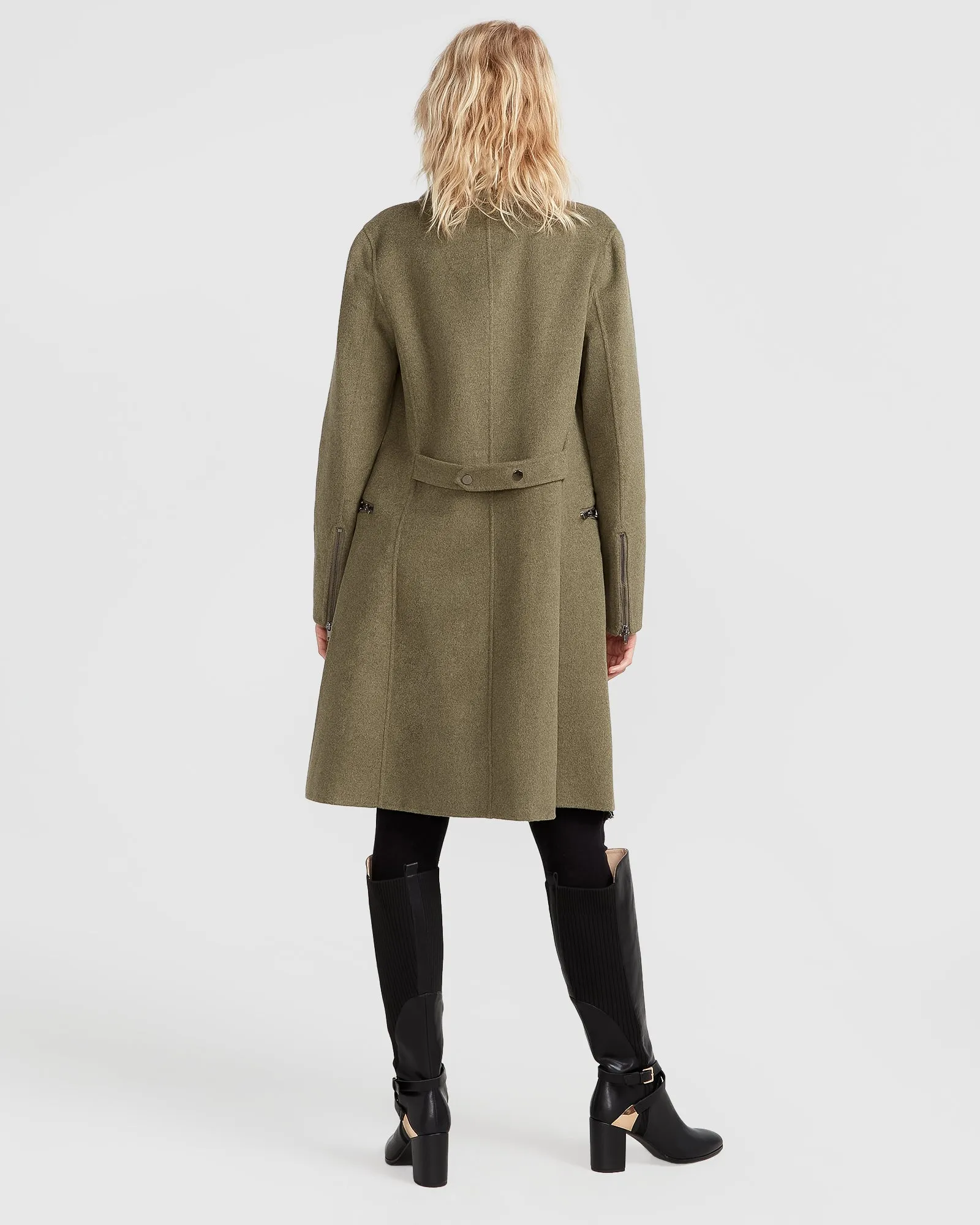 NEW FIT Last Chance Wool Blend Moto Coat - Army Green