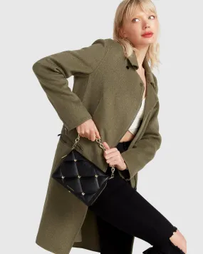 NEW FIT Last Chance Wool Blend Moto Coat - Army Green