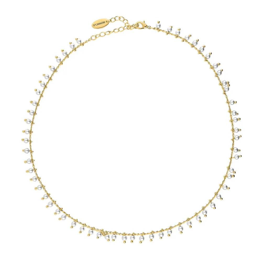 Paperclip Imitation Pearl Link Chain Necklace, 2 Piece