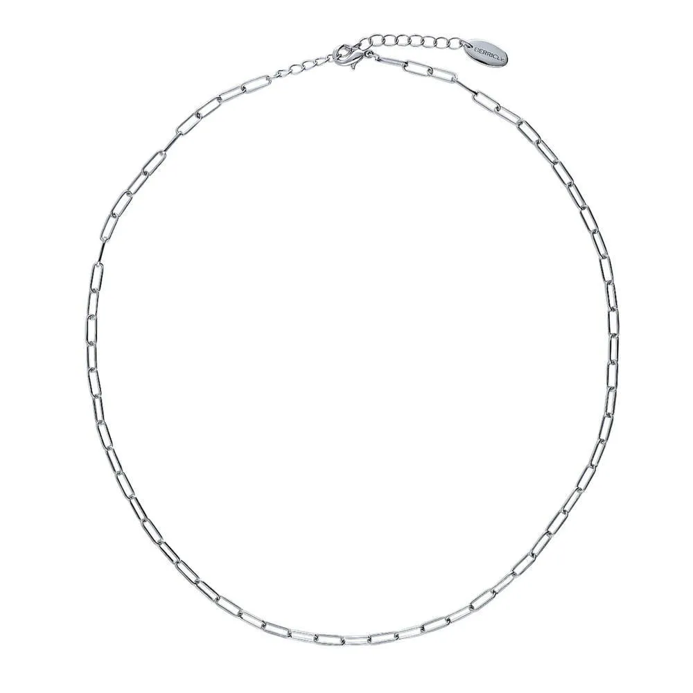 Paperclip Imitation Pearl Link Chain Necklace, 2 Piece