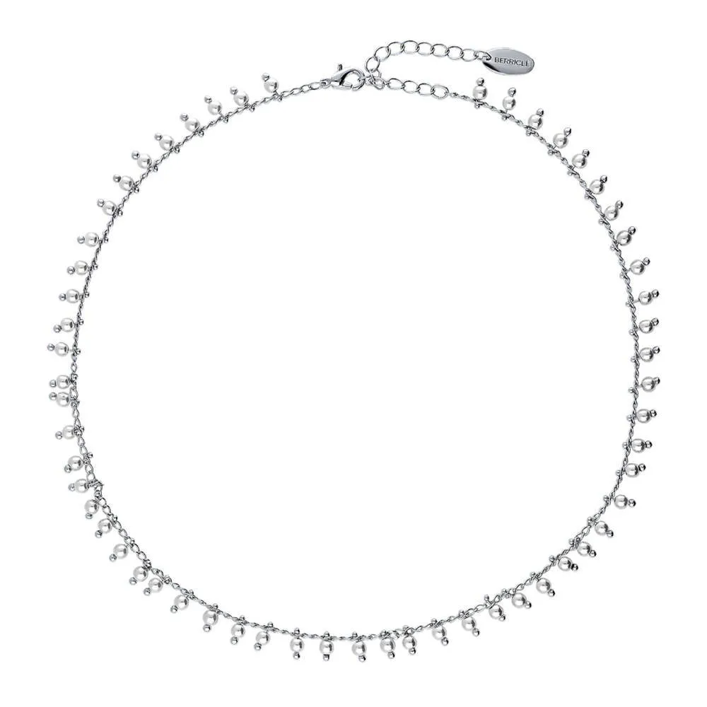 Paperclip Imitation Pearl Link Chain Necklace, 2 Piece