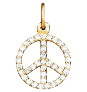 Peace Sign Mini Charm Pavé Diamonds