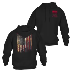 Red Blood Blue Collar Hoodie - Black