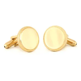 Round Beaded Edge Cuff Links