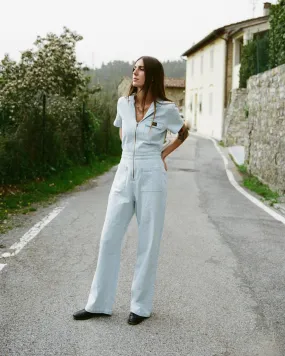 Spring Shift Workwear Jumpsuit - Blue Hickory