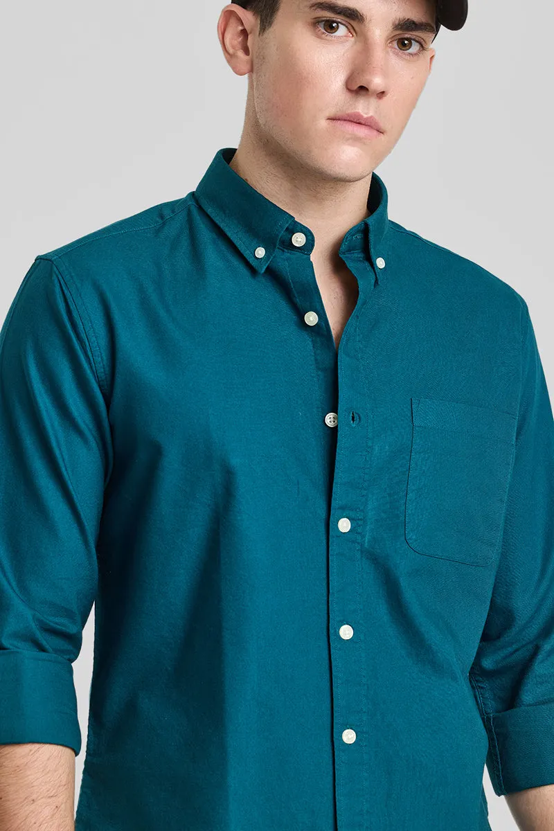 Teal Solid Oxford Shirt