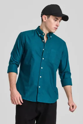 Teal Solid Oxford Shirt