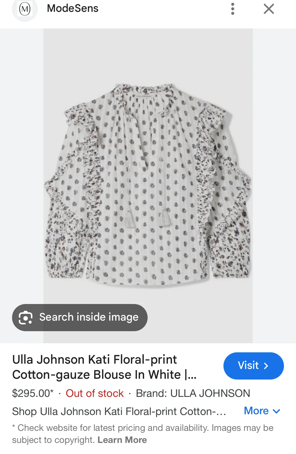 Ulla Johnson Kati Floral Print Cotton Peasant Top (4)