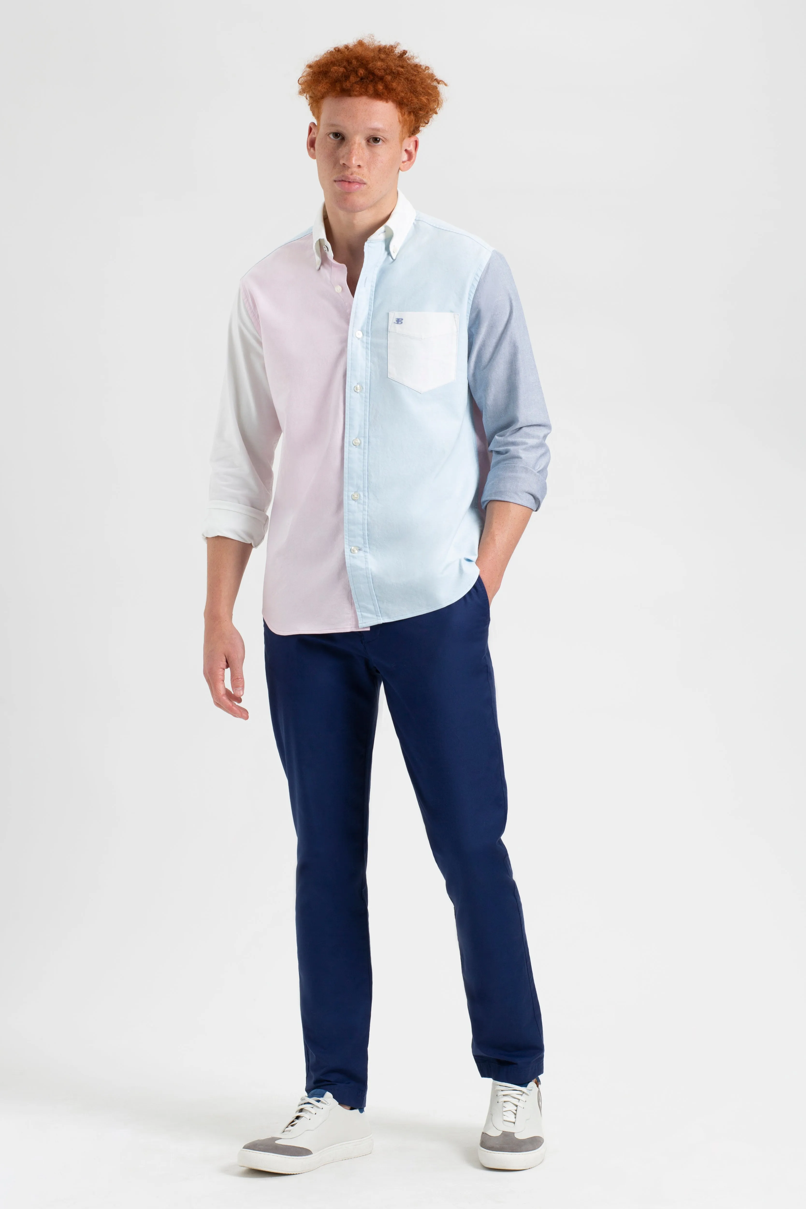 Varsity Oxford Color Blocked Organic Shirt