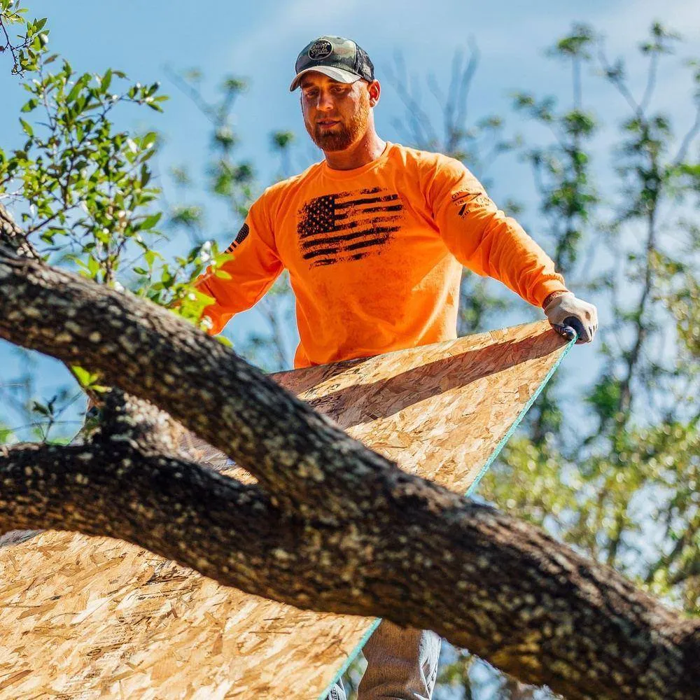 Vintage American Long Sleeve - Safety Orange