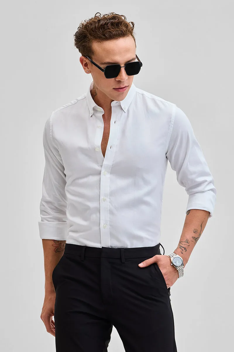 White Solid Oxford Shirt