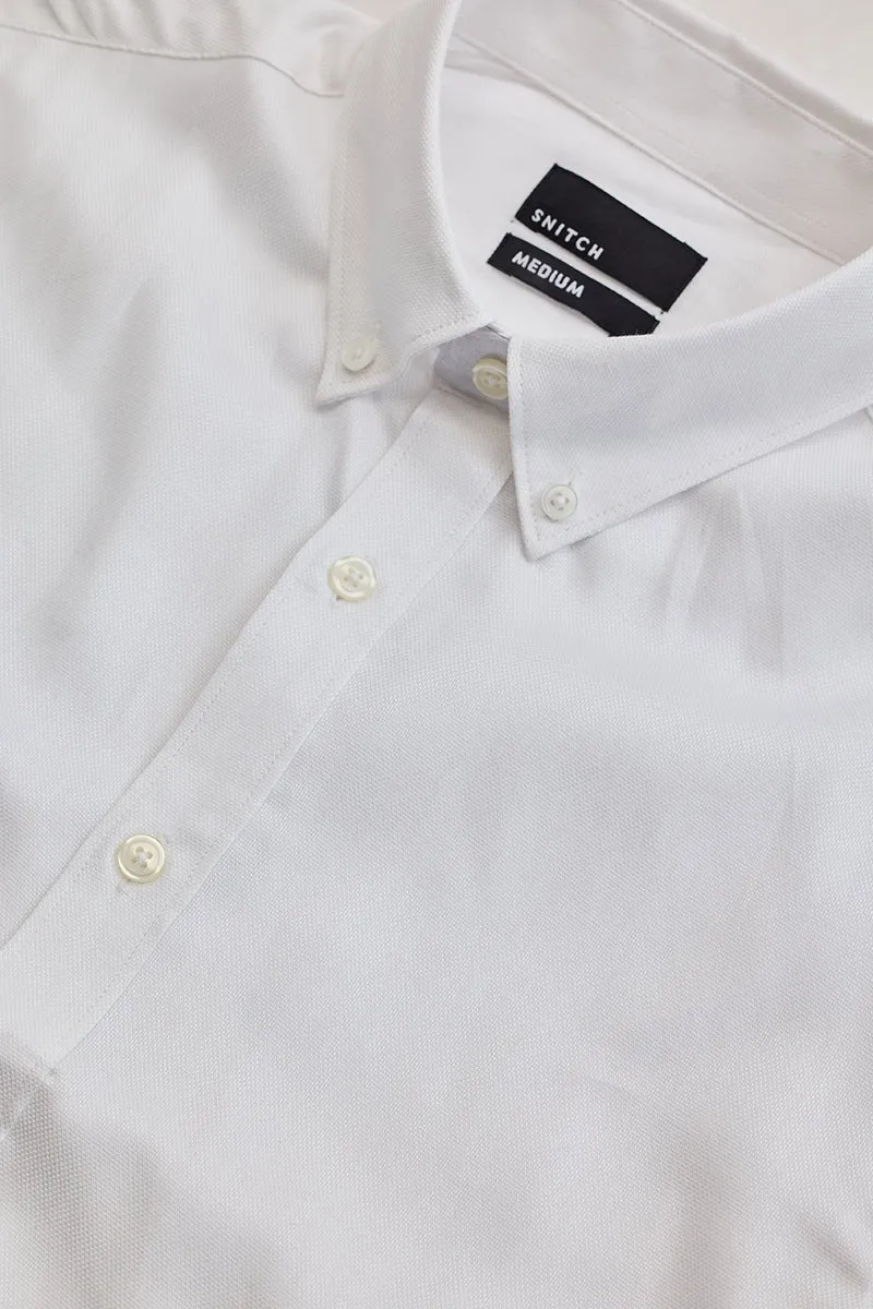 White Solid Oxford Shirt