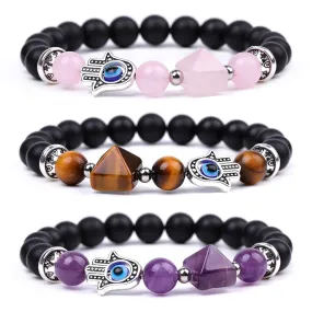 Wholesale  Devil Eye Amethyst Beads Bracelet