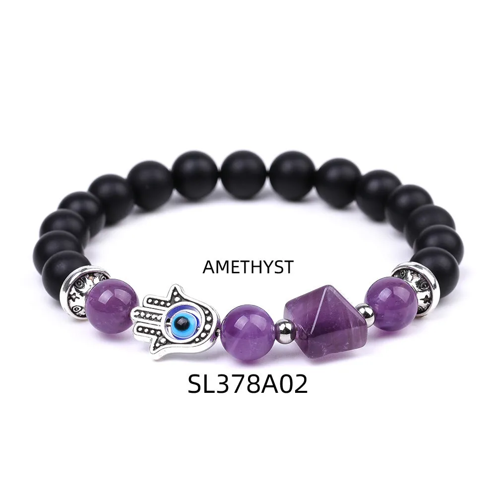 Wholesale  Devil Eye Amethyst Beads Bracelet